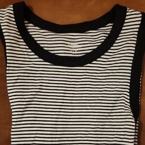 Old Navy Black and White Striped Tank Top
